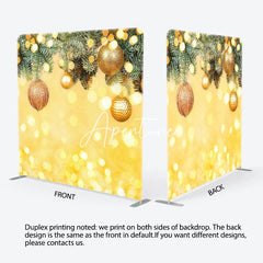 Aperturee - Aperturee Gold Bell Yellow Bokeh Christmas Pillow Case Backdrop