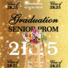 Aperturee - Aperturee Gold Bokeh Sparkle Step And Repeat Graduation Backdrop