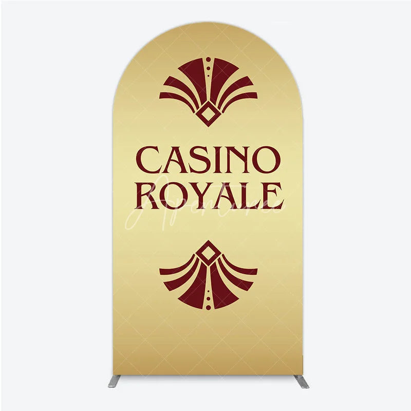 Aperturee - Aperturee Gold Casino Royale Inspired Arch Backdrop James Bond 007 Themed Party Decor Art Deco Adult Birthday