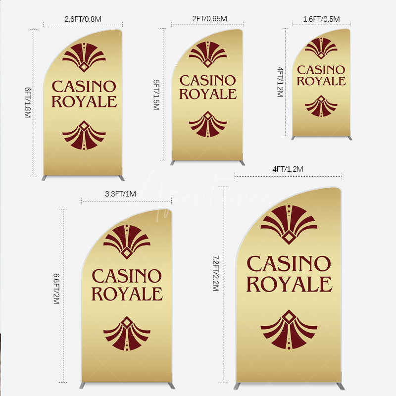 Aperturee - Aperturee Gold Casino Royale Inspired Half Moon Arch Backdrop James Bond 007 Themed Party Decor Art Deco Adult Birthday