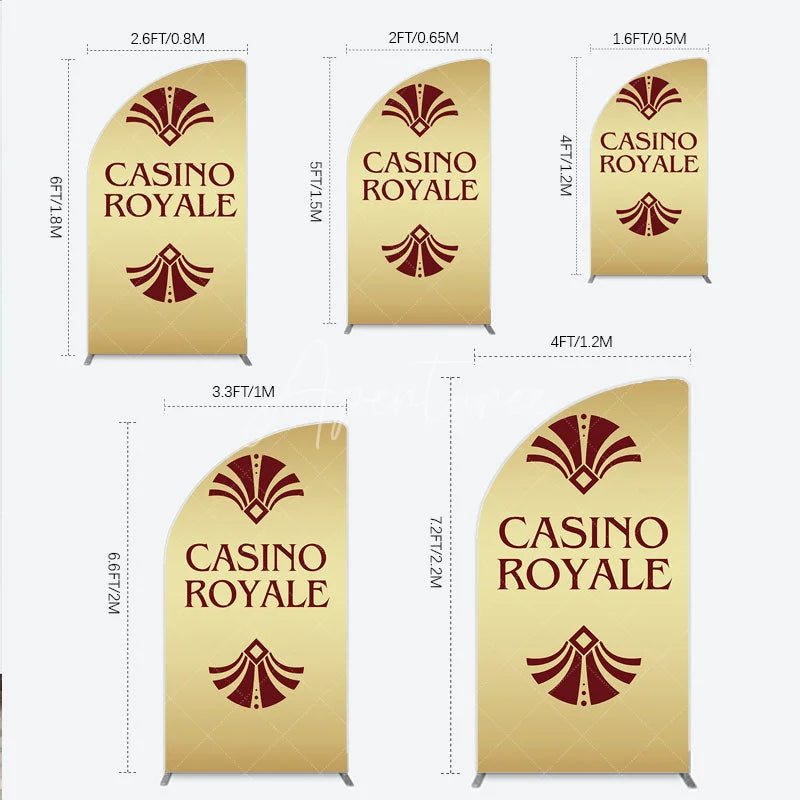 Aperturee - Aperturee Gold Casino Royale Inspired Half Moon Arch Backdrop James Bond 007 Themed Party Decor Art Deco Adult Birthday