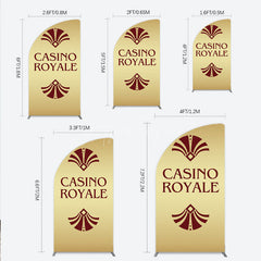 Aperturee - Aperturee Gold Casino Royale Inspired Half Moon Arch Backdrop James Bond 007 Themed Party Decor Art Deco Adult Birthday