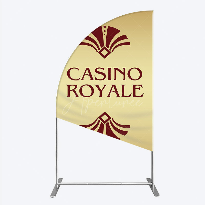 Aperturee - Aperturee Gold Casino Royale Inspired Half Moon Arch Backdrop James Bond 007 Themed Party Decor Art Deco Adult Birthday