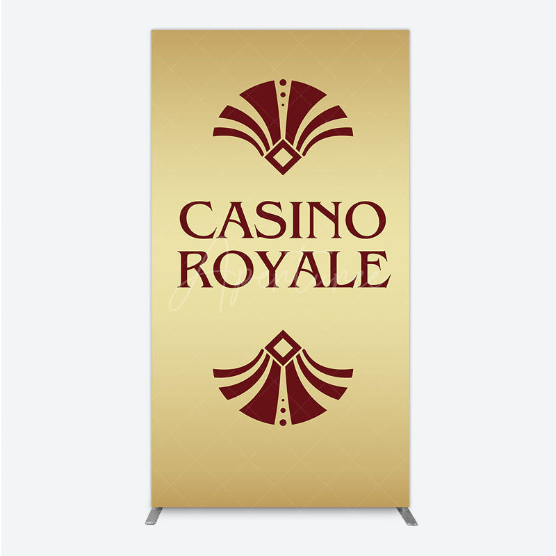 Aperturee - Aperturee Gold Casino Royale Inspired Rectangle Backdrop James Bond 007 Themed Party Decor Art Deco Adult Birthday