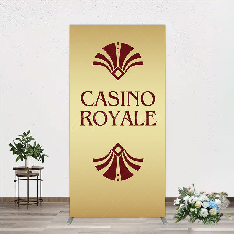 Aperturee - Aperturee Gold Casino Royale Inspired Rectangle Backdrop James Bond 007 Themed Party Decor Art Deco Adult Birthday