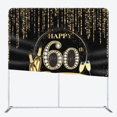 Aperturee - Aperturee Gold Champagne Glitter Fabric Backdrop Cover for Birthday