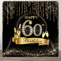 Aperturee - Aperturee Gold Champagne Glitter Fabric Backdrop Cover for Birthday