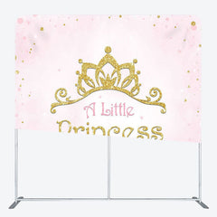 Aperturee - Aperturee Gold Crown Prinecss Fabric Backdrop Cover for Birthday