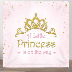 Aperturee - Aperturee Gold Crown Prinecss Fabric Backdrop Cover for Birthday