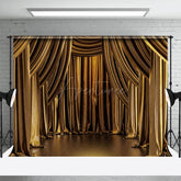 Aperturee - Aperturee Gold Curtain Opera House Stage Photography Backdrop