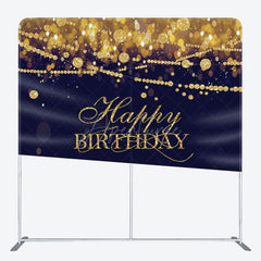 Aperturee - Aperturee Gold Diamonds Bokeh Black Birthday Square Backdrop