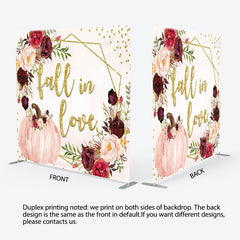 Aperturee - Aperturee Gold Fall In Love Fabric Backdrop Cover for Wedding