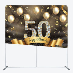 Aperturee - Aperturee Gold Glitter Balloon Fabric Backdrop Cover for Birthday