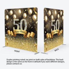 Aperturee - Aperturee Gold Glitter Balloon Fabric Backdrop Cover for Birthday