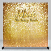 Aperturee - Aperturee Gold Glitter Custom Name Birthday Bash Backdrop