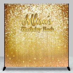 Aperturee - Aperturee Gold Glitter Custom Name Birthday Bash Backdrop