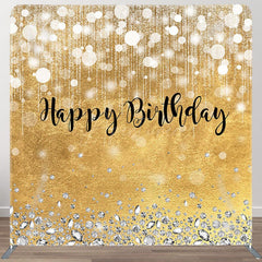 Aperturee - Aperturee Gold Glitter Diamond Fabric Backdrop Cover for Birthday