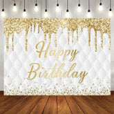 Aperturee - Aperturee Gold Glitter Diamonds Vibe Happy Birthday Backdrop