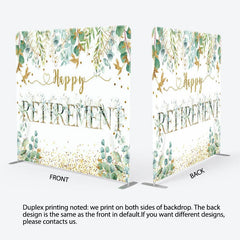 Aperturee - Aperturee Gold Glitter Leaves Fabric Backdrop Cover for Retirement