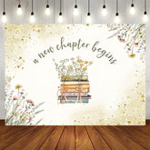 Aperturee Aperturee Gold Glitter New Chapter Begins Baby Shower Backdrop