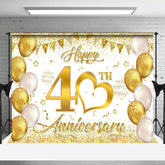 Aperturee - Aperturee Gold Glitter Sparks Happy 40Th Anniversary Backdrop