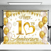 Aperturee - Aperturee Gold Glitter Sparks White 10Th Anniversary Backdrop