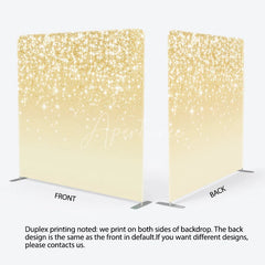 Aperturee - Aperturee Gold Glitter Tension Fabric Backdrop Shining Sparkles Bokeh Decor Luxury Abstract Theme Background for Prom Party