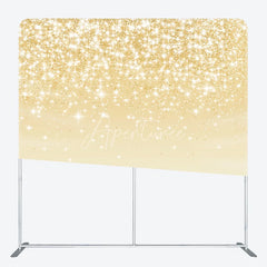 Aperturee - Aperturee Gold Glitter Tension Fabric Backdrop Shining Sparkles Bokeh Decor Luxury Abstract Theme Background for Prom Party