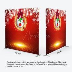 Aperturee - Aperturee Gold Glitter White Snowflake Christmas Tension Backdrop