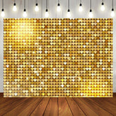 Aperturee - Aperturee Gold Heart Sequins Glitter Happy Birthday Backdrop