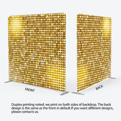 Aperturee - Aperturee Gold Hearts Sequins Glitter Square Tension Backdrop