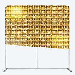 Aperturee - Aperturee Gold Hearts Sequins Glitter Square Tension Backdrop