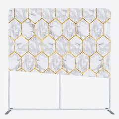 Aperturee - Aperturee Gold Hexagonal Marble Texture Backdrop For Decor