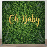 Aperturee - Aperturee Gold Oh Baby Fabric Backdrop Cover for Baby Shower