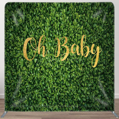 Aperturee - Aperturee Gold Oh Baby Fabric Backdrop Cover for Baby Shower
