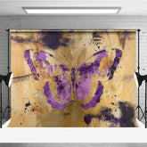 Aperturee - Aperturee Gold Purple Faded Abstract Butterfly Photo Backdrop