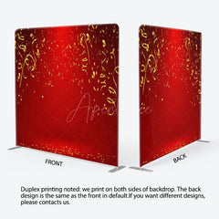 Aperturee - Aperturee Gold Ribbons Red Stage Spotlight Photo Backdrop Cover