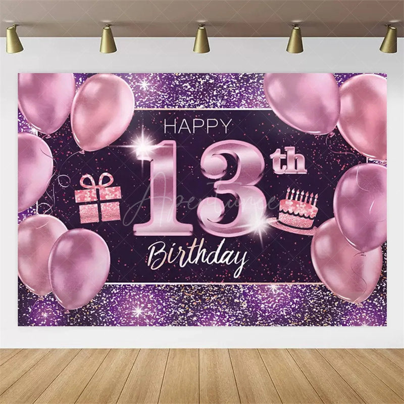 Aperturee Aperturee Gold Rose 13th Birthday Backdrop Glitter Celebration for Kids Luxury Champagne Party Photo Decor