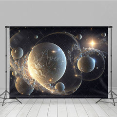 Aperturee - Aperturee Gold Sparkle Galactic Bubbles Fine Art Photo Backdrop