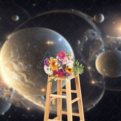 Aperturee - Aperturee Gold Sparkle Galactic Bubbles Fine Art Photo Backdrop