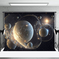 Aperturee - Aperturee Gold Sparkle Galactic Bubbles Fine Art Photo Backdrop