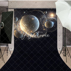 Aperturee - Aperturee Gold Sparkle Galactic Bubbles Fine Art Sweep Backdrop