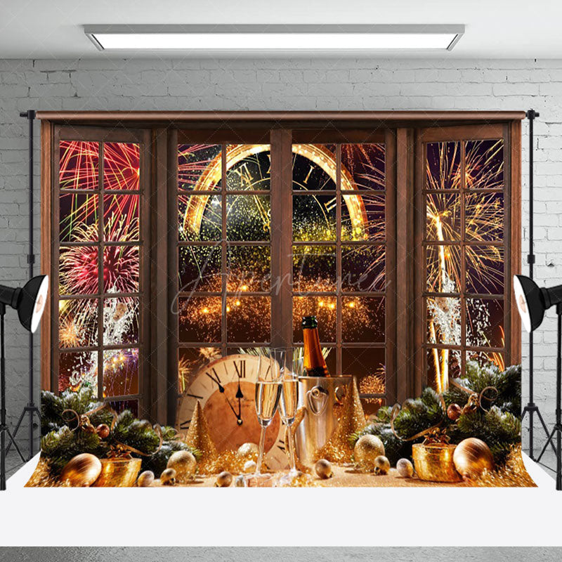 Aperturee - Aperturee Gold Sparkle New Year Celebration Party Backdrop