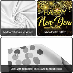 Aperturee - Aperturee Gold Sparkle Night City New Year Garage Door Banner