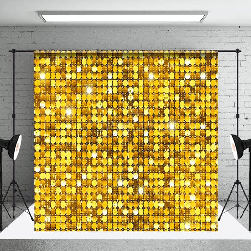 Aperturee - Aperturee Gold Sparkle Sequins Marbled Floor Room Set Backdrop
