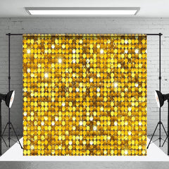 Aperturee - Aperturee Gold Sparkle Sequins Marbled Floor Room Set Backdrop