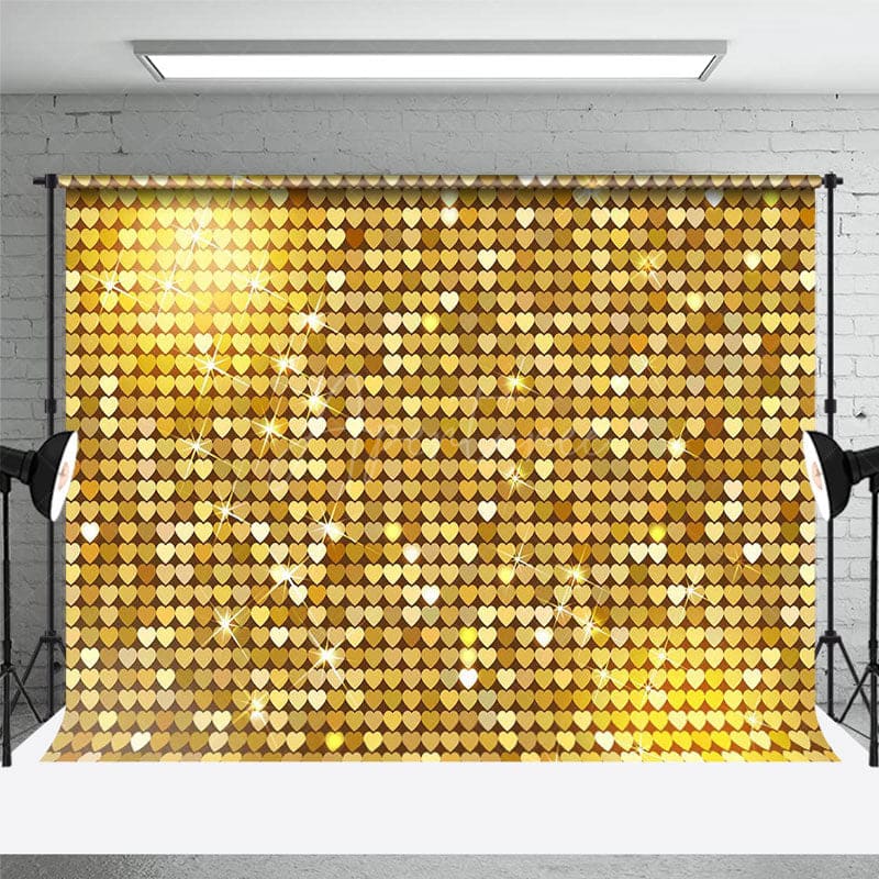 Aperturee - Aperturee Gold Sparkle Sequins Marbled Floor Room Set Backdrop