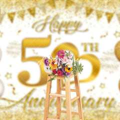 Aperturee - Aperturee Gold Sparkling Balloon 50Th Anniversary Backdrop