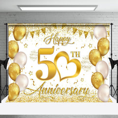 Aperturee - Aperturee Gold Sparkling Balloon 50Th Anniversary Backdrop