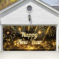 Aperturee - Aperturee Gold Sparks Bokeh 2025 New Year Garage Door Banner